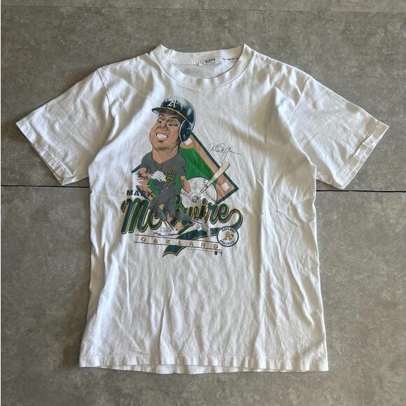 90s Vintage Oakland A’s Mark McGwire Caricature Salem T Shirt Size L